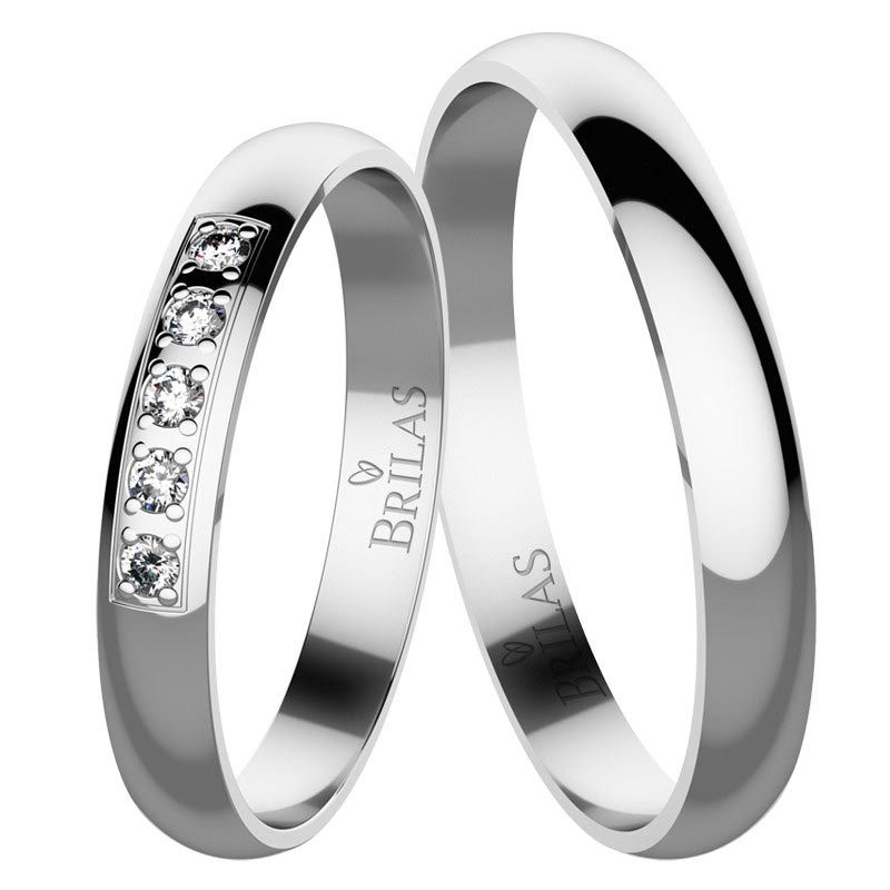 Jemné snubní prsteny Viki White