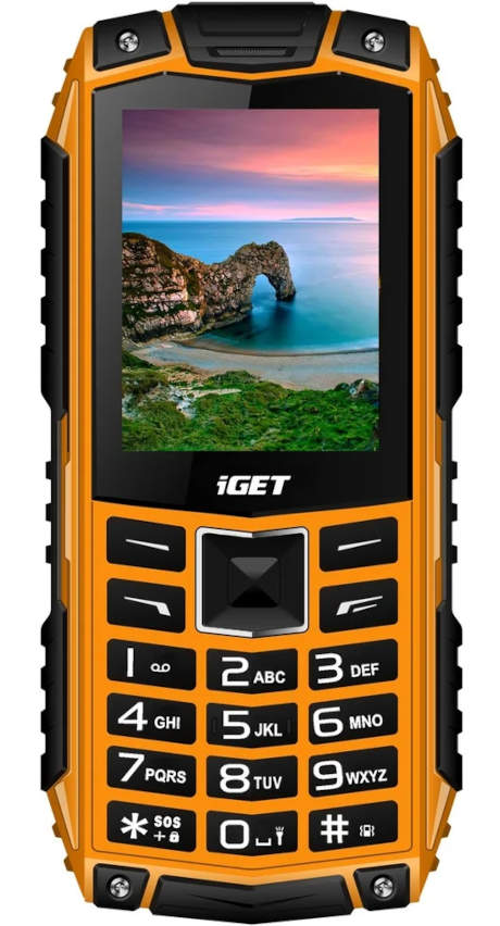 Oranžový outdoorový telefon iGET Defender D10