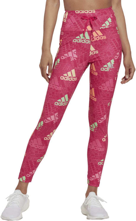 Dámské růžové legíny adidas BRAND LOVE 7/8